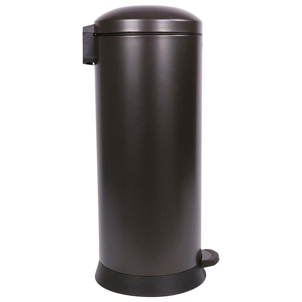 Poubelle cuisine à pédale 30L et 10 sacs poubelle 50L Noir Basalte