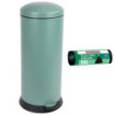 Poubelle cuisine à pédale 30L et 10 sacs poubelle 50L Vert Natura Poubelle cuisine à pédale 30L et 10 sacs poubelle 50L Vert Natura