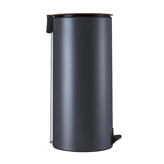 Poubelle cuisine à pédale 30L et 10 sacs poubelle 50L Gris Anthracite