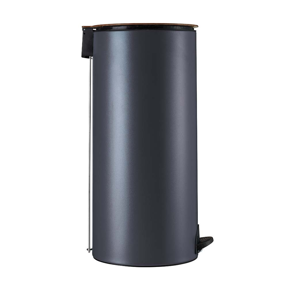 Poubelle cuisine à pédale 30L et 10 sacs poubelle 50L Gris Anthracite