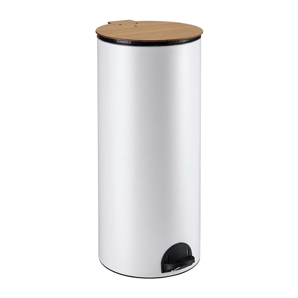 Poubelle cuisine à pédale 30L et 10 sacs poubelle 50L Blanc Coton Poubelle cuisine à pédale 30L et 10 sacs poubelle 50L Blanc Coton
