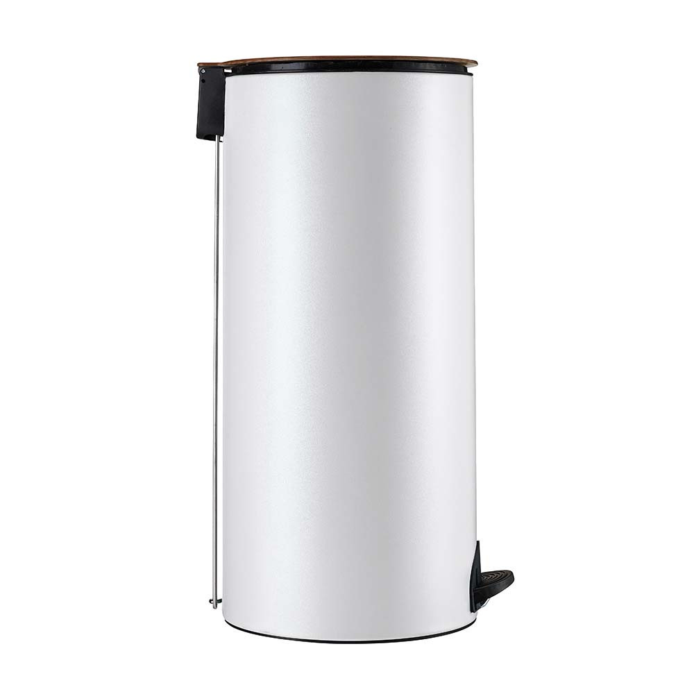 Poubelle cuisine à pédale 30L et 10 sacs poubelle 50L Blanc Coton Poubelle cuisine à pédale 30L et 10 sacs poubelle 50L Blanc Coton