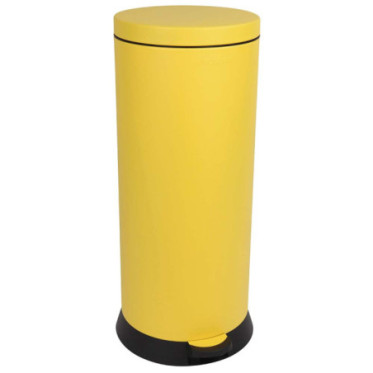 Poubelle cuisine à pédale 30L Jaune Mimosa