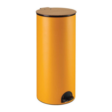 Poubelle cuisine à pédale 30L Jaune Pamplemousse