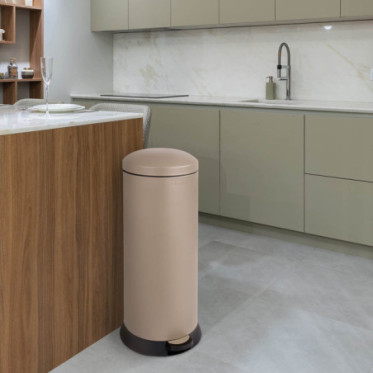Poubelle cuisine à pédale 30L Taupe