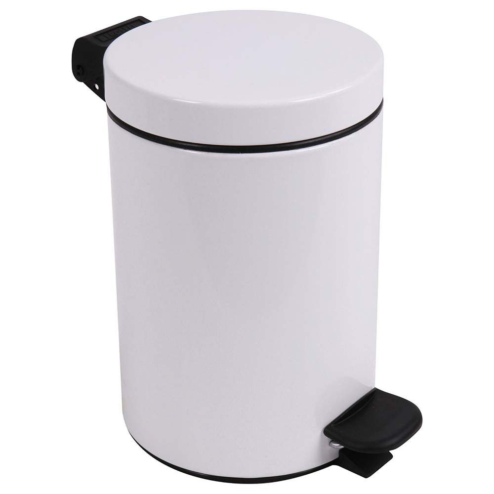 Ensemble salle de bains/toilettes avec poubelle 3L et accessoires Blanc Éclat