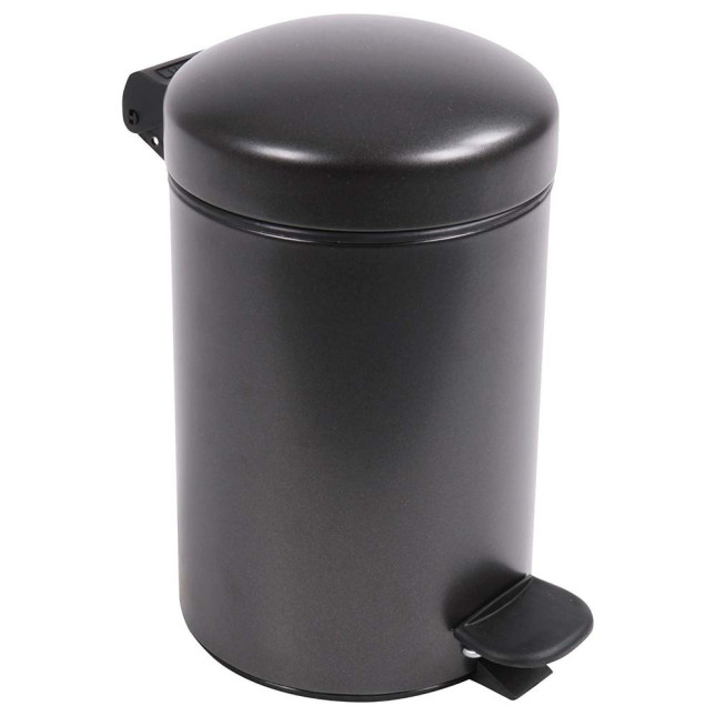 Ensemble salle de bains/toilettes avec poubelle 3L et accessoires Noir Basalte