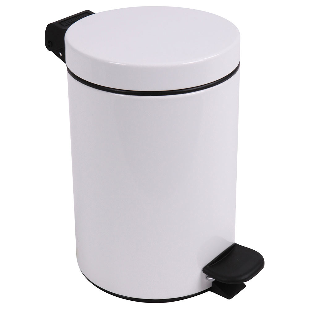 Poubelle salle de bain à pédale 3L Blanc Éclat