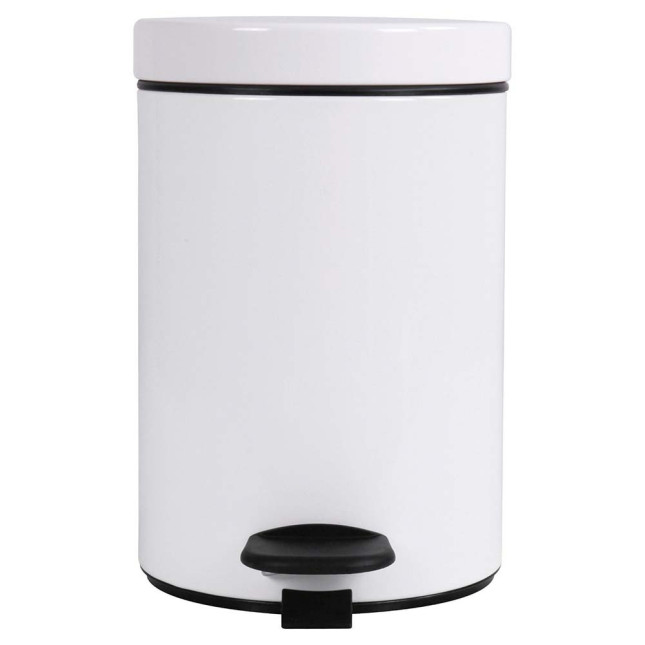Poubelle salle de bain à pédale 3L Blanc Éclat