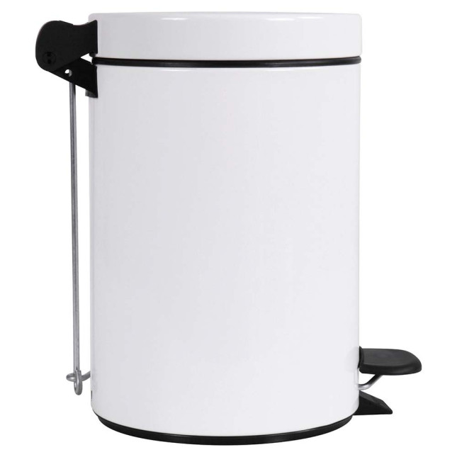 Poubelle salle de bain à pédale 3L Blanc Éclat