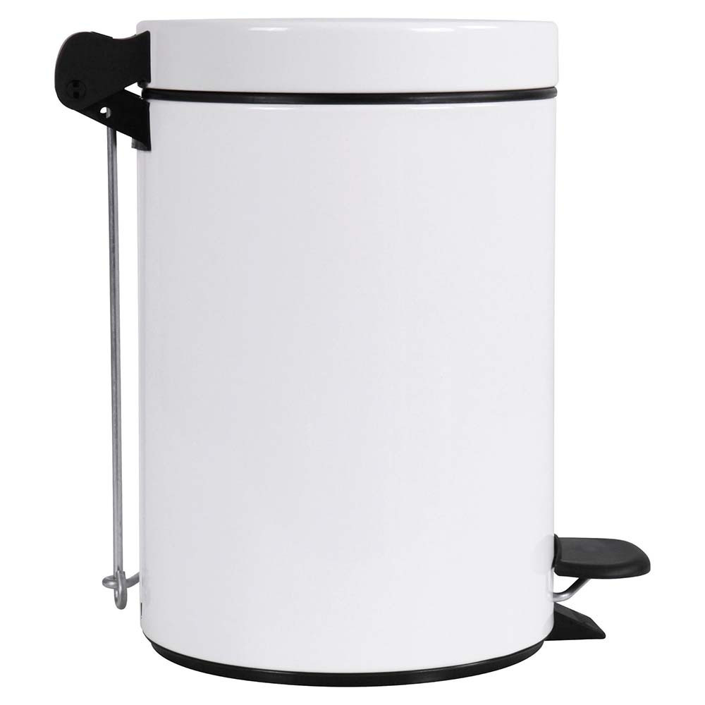 Poubelle salle de bain à pédale 3L Blanc Éclat