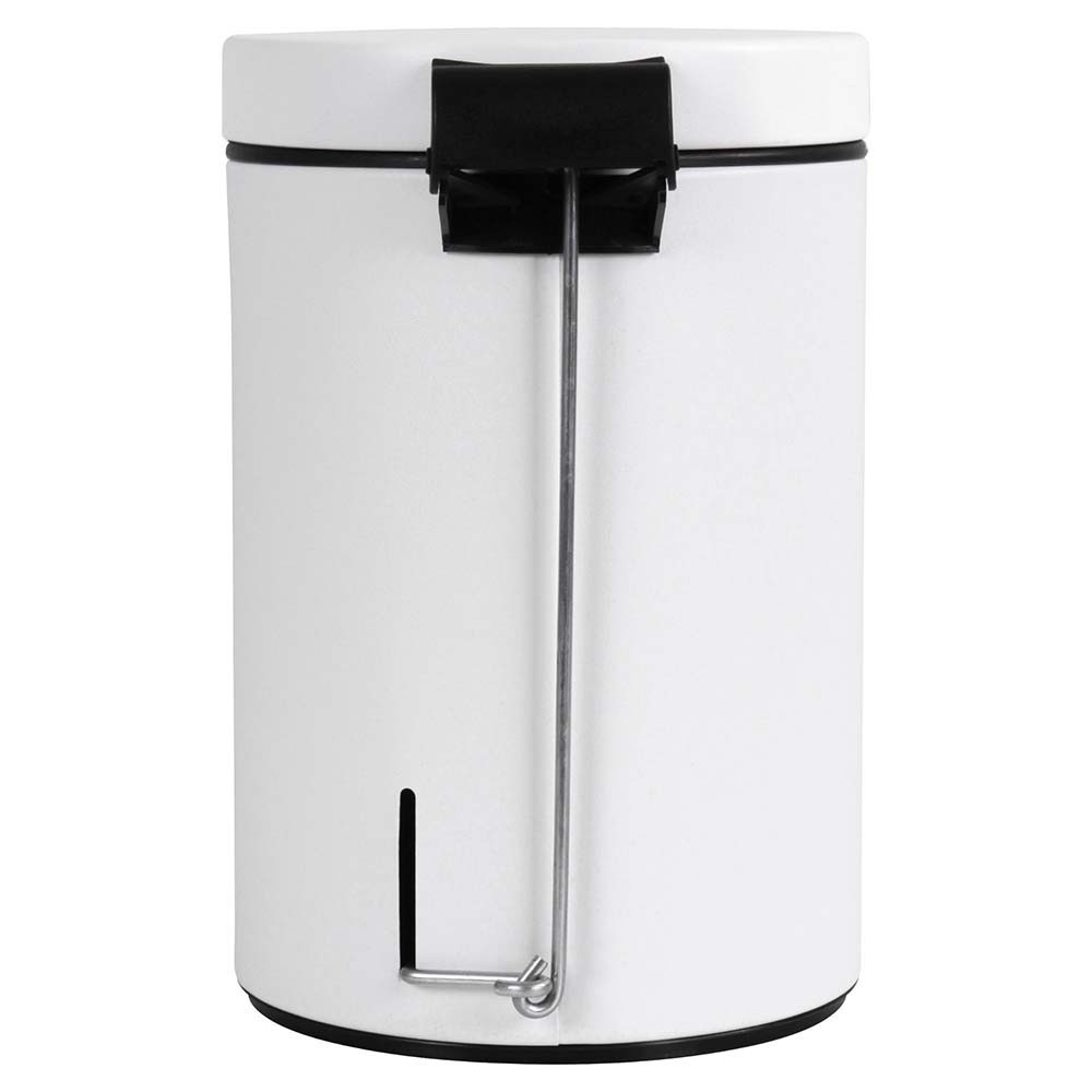 Poubelle salle de bain à pédale 3L Blanc Éclat