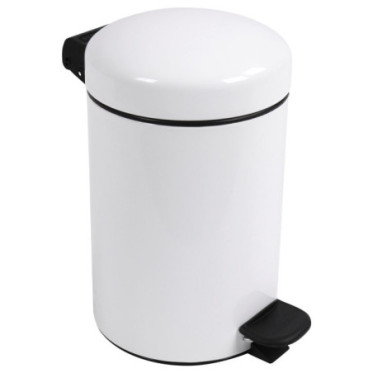 Poubelle salle de bain à pédale 3L Blanc Éclat