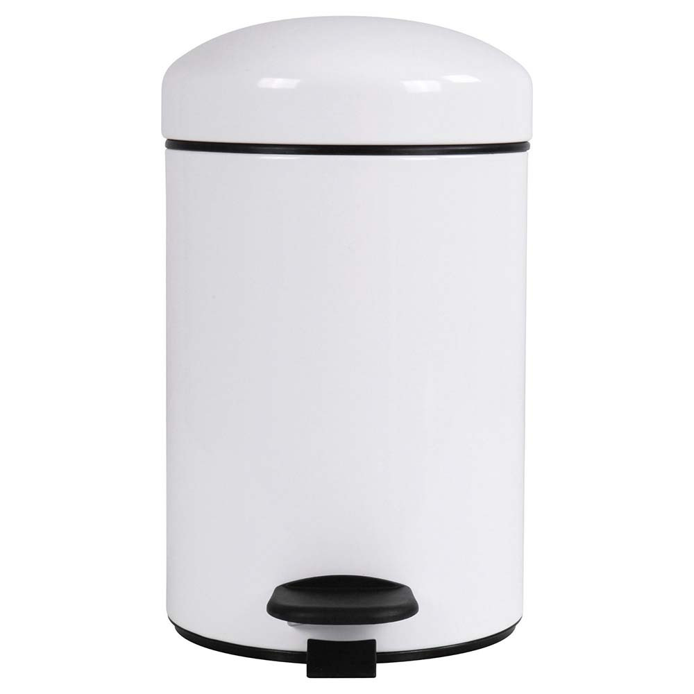 Poubelle salle de bain à pédale 3L Blanc Éclat