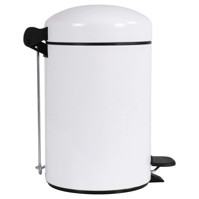 Poubelle salle de bain à pédale 3L Blanc Éclat