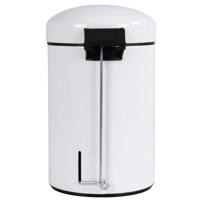 Poubelle salle de bain à pédale 3L Blanc Éclat