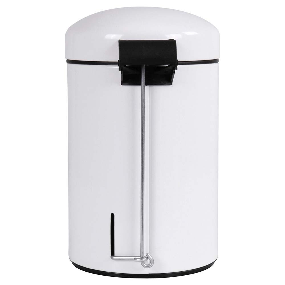 Poubelle salle de bain à pédale 3L Blanc Éclat