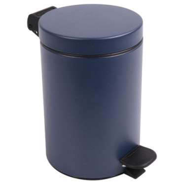 Poubelle salle de bain à pédale 3L Bleu Minéral