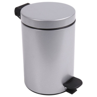 Poubelle salle de bain à pédale 3L Gris Galet