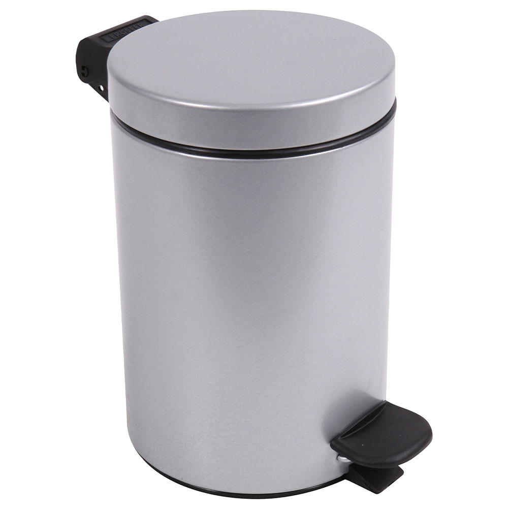 Poubelle salle de bain à pédale 3L Gris Galet