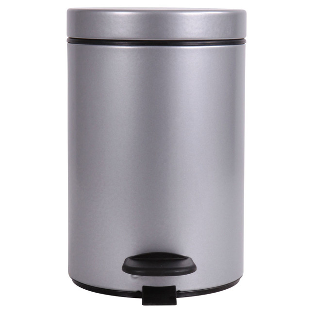 Poubelle salle de bain à pédale 3L Gris Galet
