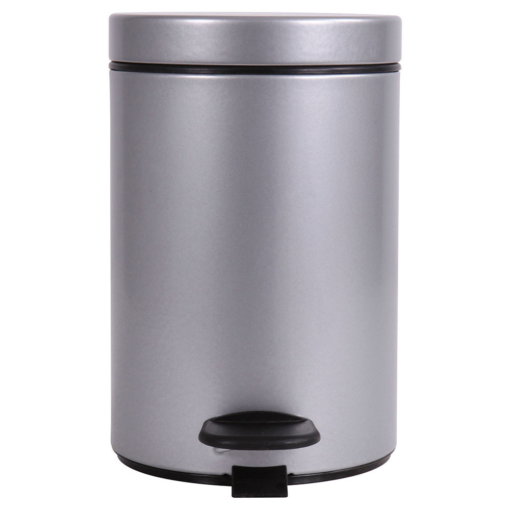 Poubelle salle de bain à pédale 3L Gris Galet