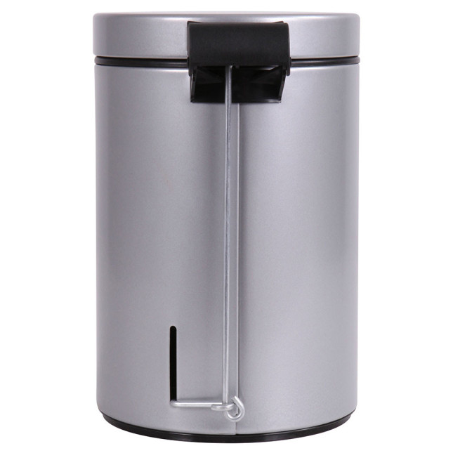 Poubelle salle de bain à pédale 3L Gris Galet