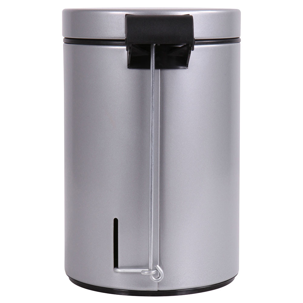 Poubelle salle de bain à pédale 3L Gris Galet