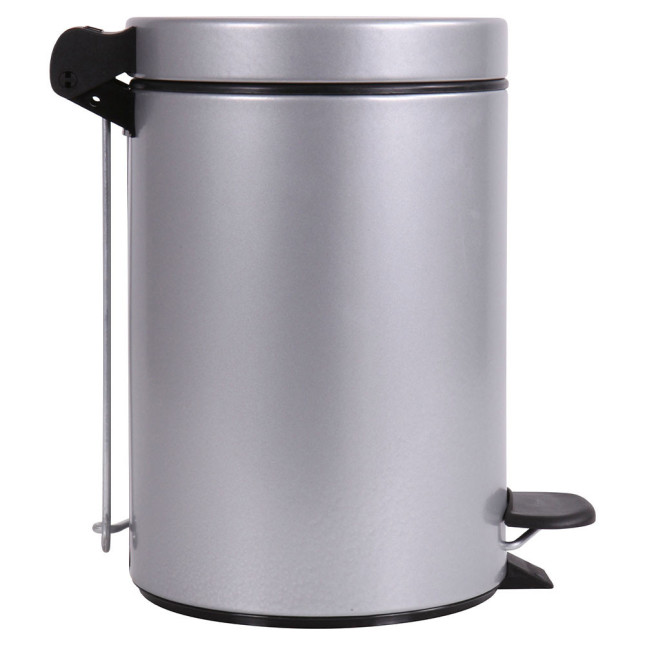 Poubelle salle de bain à pédale 3L Gris Galet
