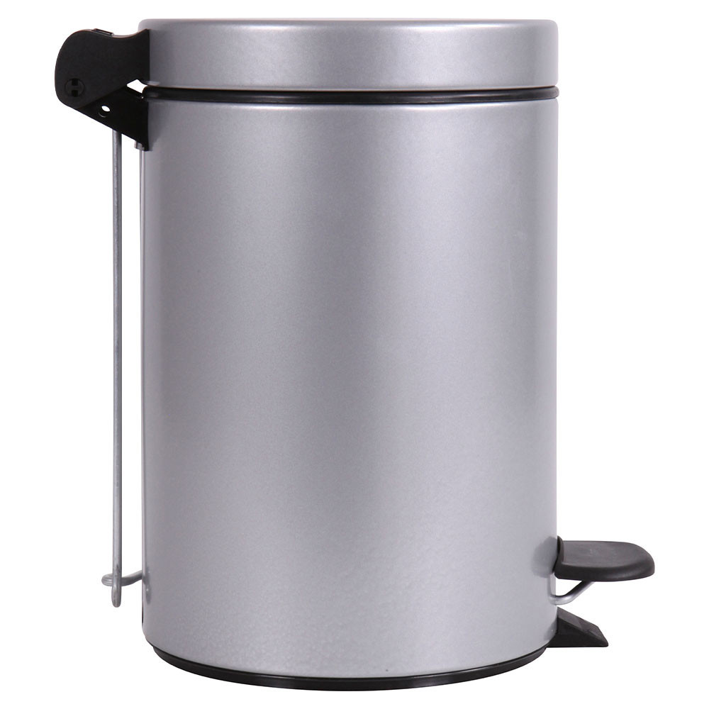 Poubelle salle de bain à pédale 3L Gris Galet