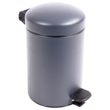 Poubelle salle de bain à pédale 3L Gris Galet