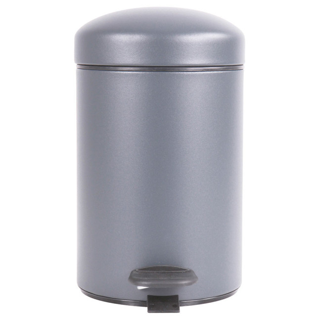 Poubelle salle de bain à pédale 3L Gris Galet