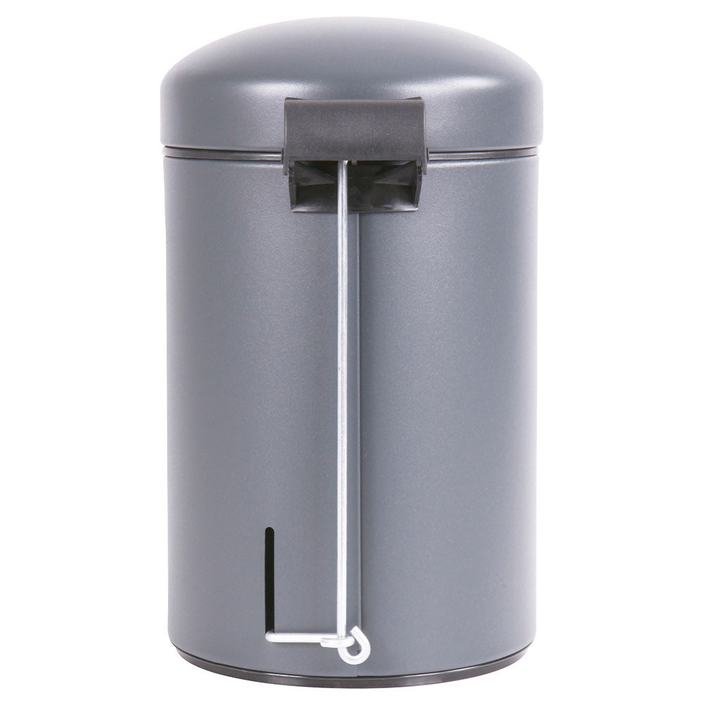 Poubelle salle de bain à pédale 3L Gris Galet