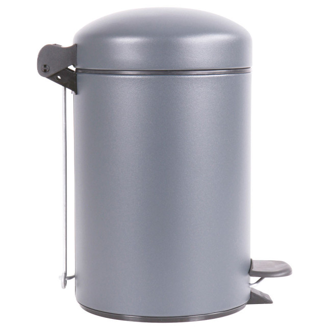 Poubelle salle de bain à pédale 3L Gris Galet