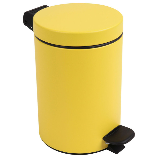 Poubelle salle de bain à pédale 3L Jaune Mimosa