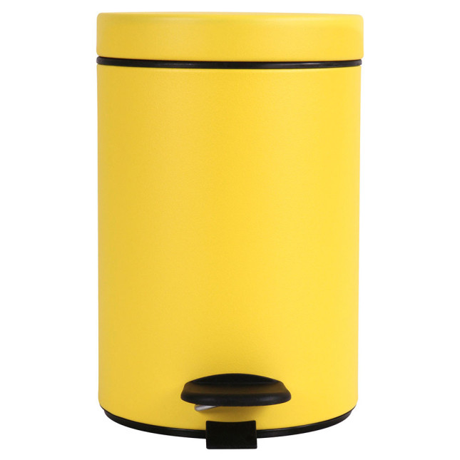 Poubelle salle de bain à pédale 3L Jaune Mimosa