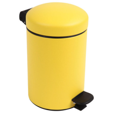 Poubelle salle de bain à pédale 3L Jaune Mimosa