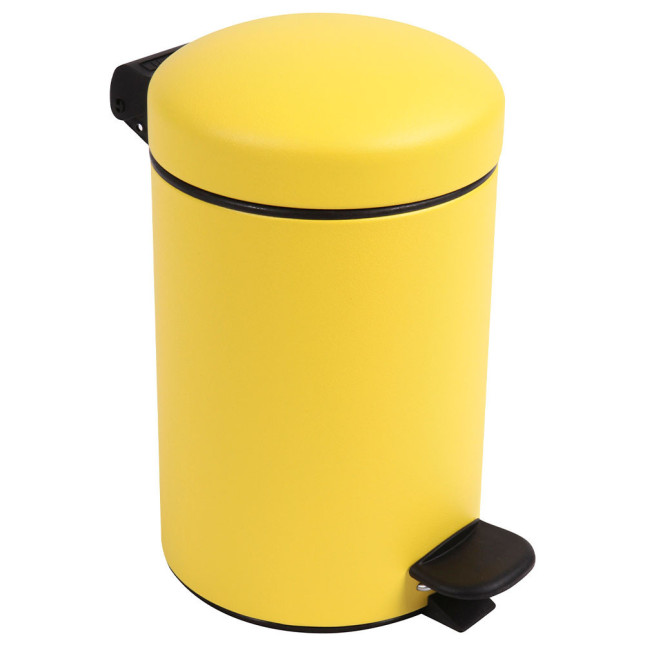 Poubelle salle de bain à pédale 3L Jaune Mimosa