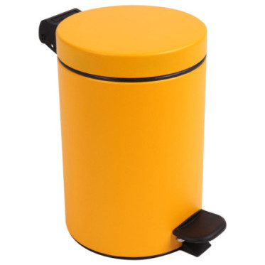 Poubelle salle de bain à pédale 3L Jaune Pamplemousse