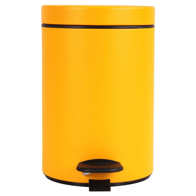 Poubelle salle de bain à pédale 3L Jaune Pamplemousse