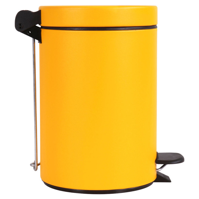 Poubelle salle de bain à pédale 3L Jaune Pamplemousse