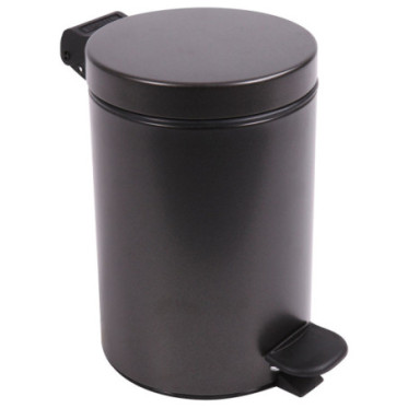 Poubelle salle de bain à pédale 3L Noir Basalte