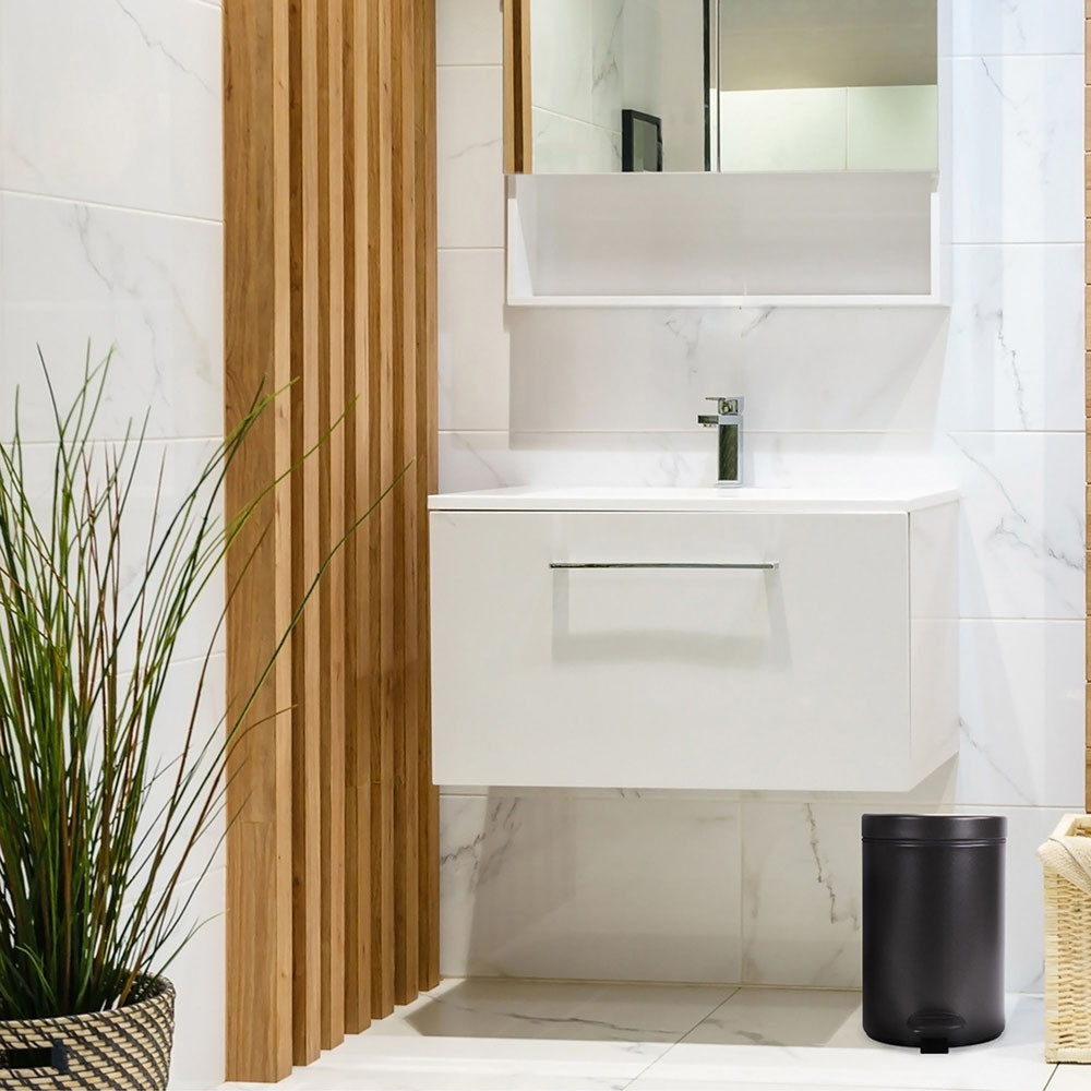 Poubelle salle de bain à pédale 3L Noir Basalte Poubelle salle de bain à pédale 3L Noir Basalte