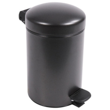 Poubelle salle de bain à pédale 3L Noir Basalte