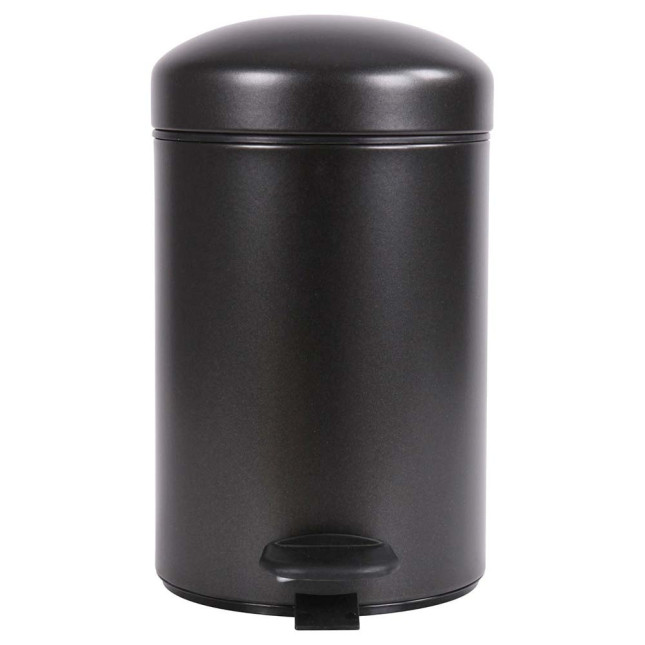 Poubelle salle de bain à pédale 3L Noir Basalte
