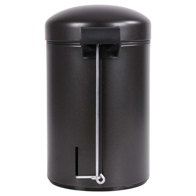 Poubelle salle de bain à pédale 3L Noir Basalte