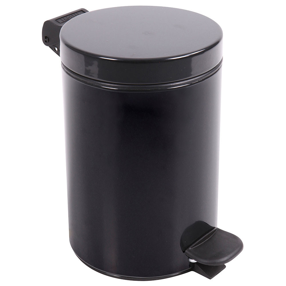 Poubelle salle de bain à pédale 3L Noir Graphite