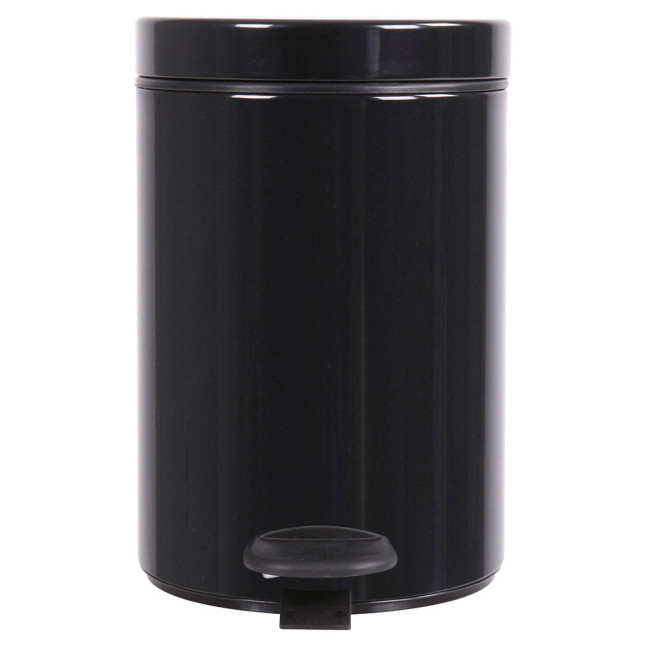 Poubelle salle de bain à pédale 3L Noir Graphite