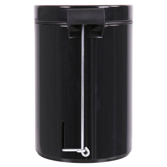 Poubelle salle de bain à pédale 3L Noir Graphite