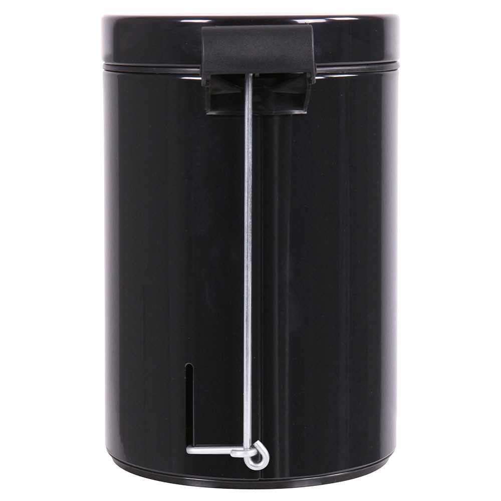 Poubelle salle de bain à pédale 3L Noir Graphite